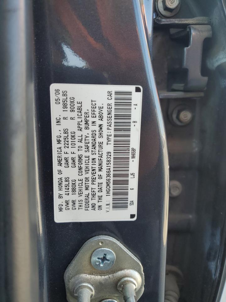 1HGCM56366A158329 2006 Honda Accord Se