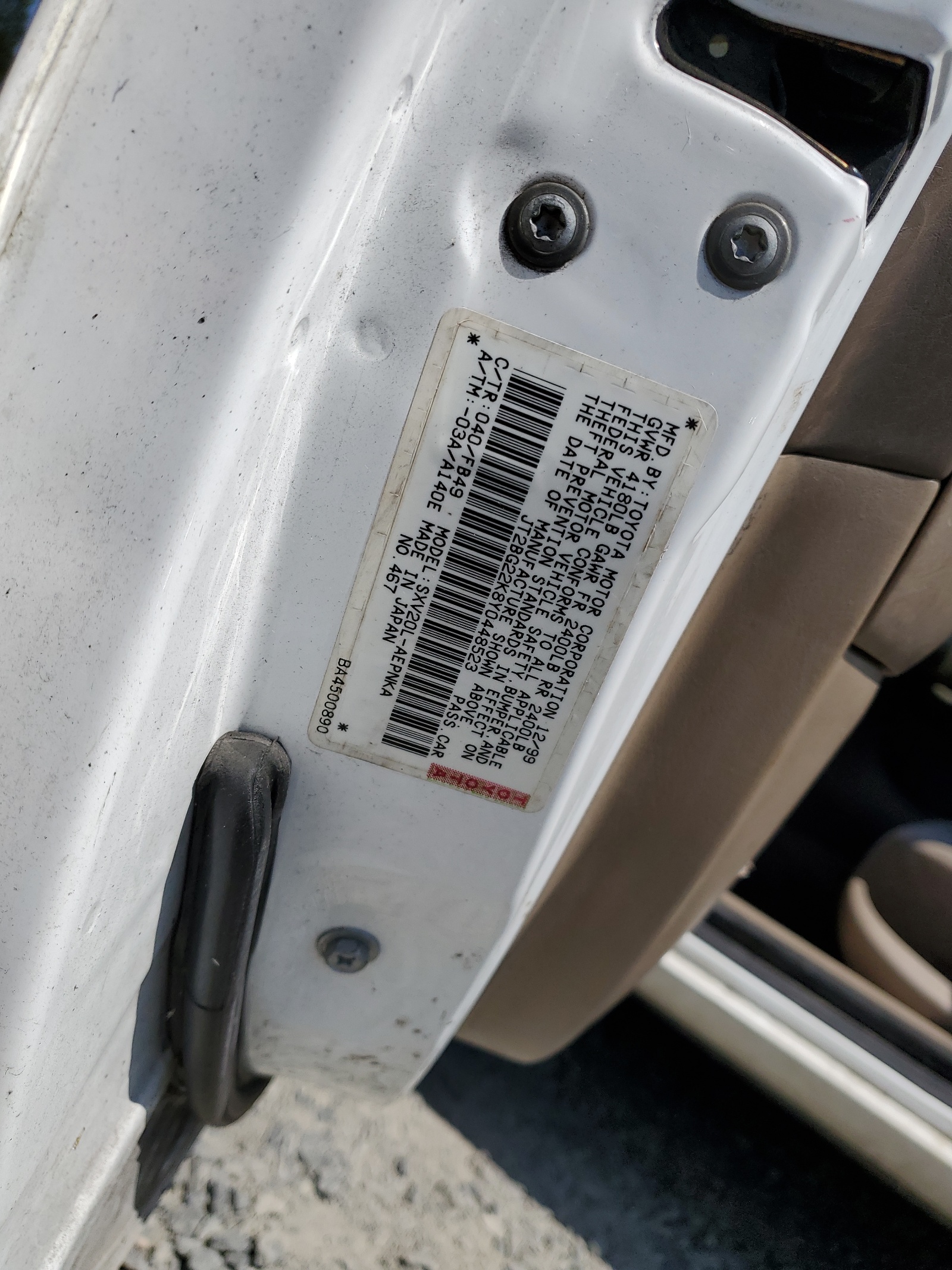 JT2BG22K8Y0448523 2000 Toyota Camry Ce