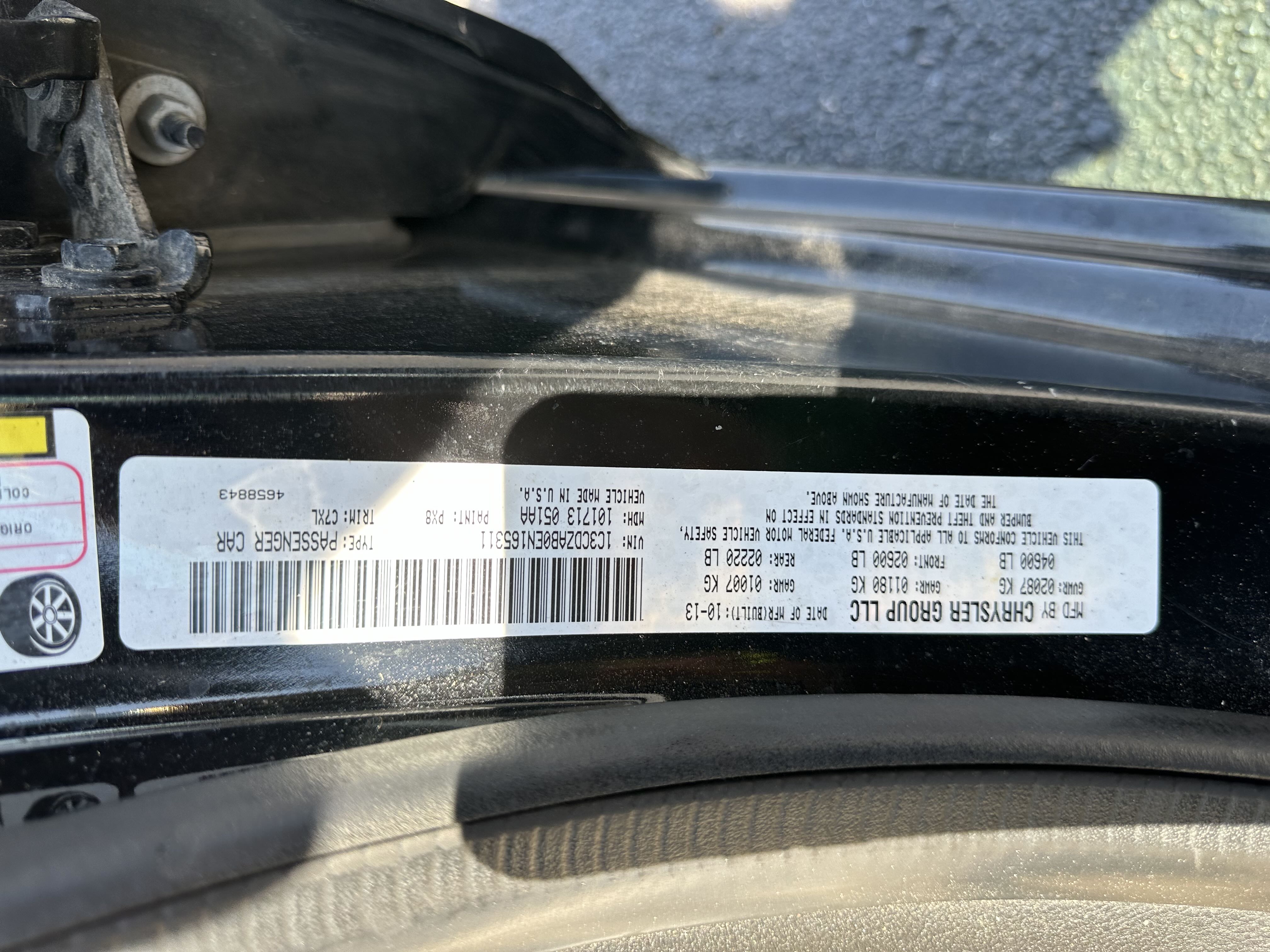 1C3CDZAB0EN165311 2014 Dodge Avenger Se