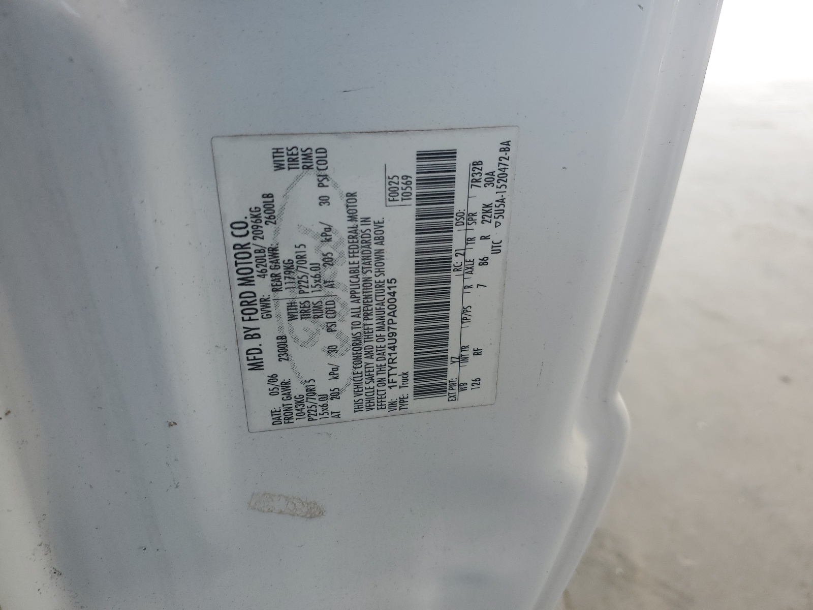 1FTYR14U97PA00415 2007 Ford Ranger Super Cab