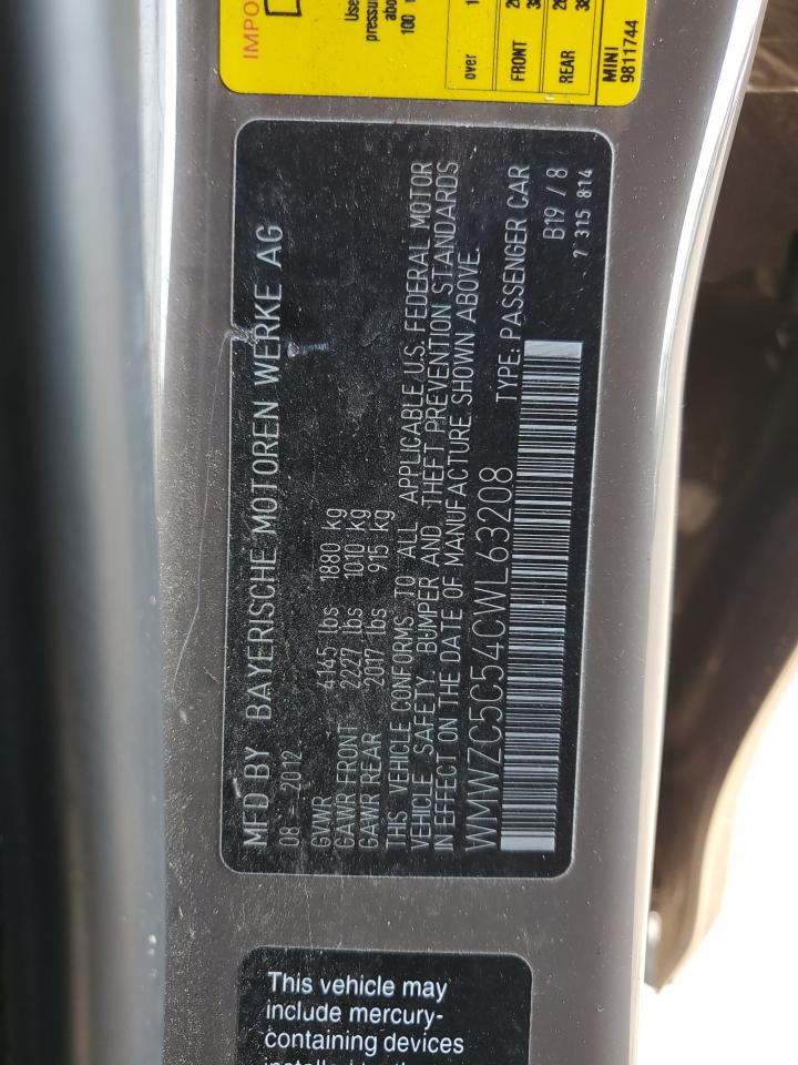 2012 Mini Cooper S Countryman VIN: WMWZC5C54CWL63208 Lot: 65568754