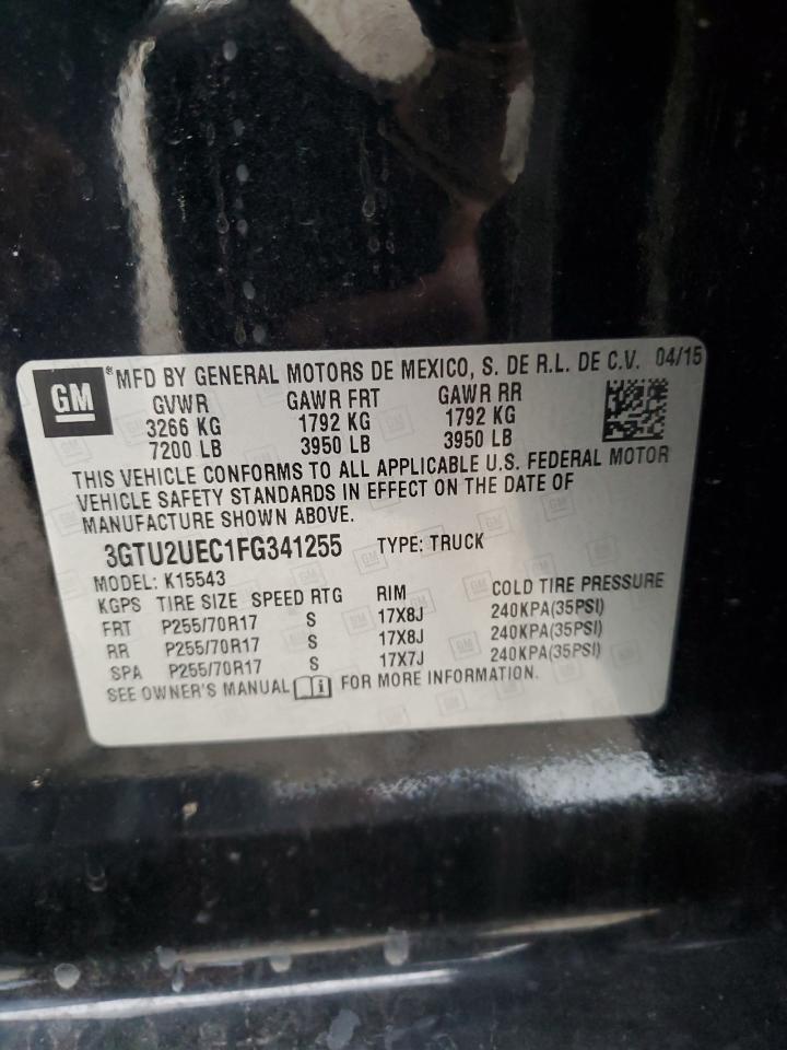 2015 GMC Sierra K1500 Sle VIN: 3GTU2UEC1FG341255 Lot: 68756134