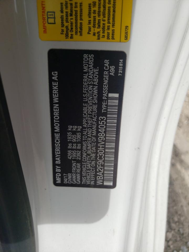 2017 BMW 230I VIN: WBA2F9C30HV984053 Lot: 67079464