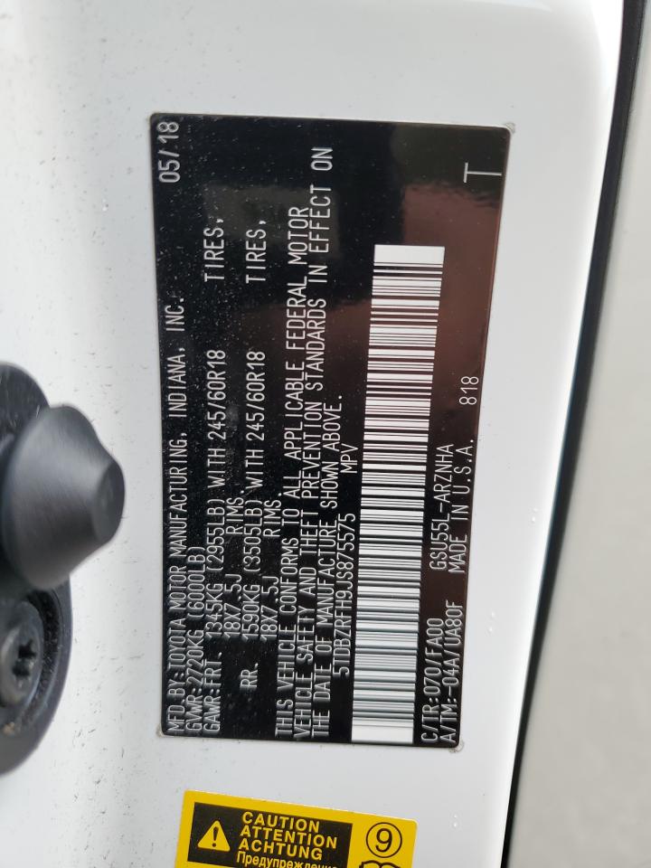 2018 Toyota Highlander Le VIN: 5TDBZRFH9JS875575 Lot: 64829804