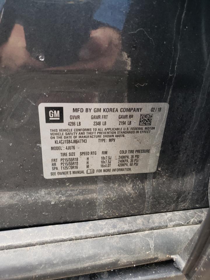 2018 Buick Encore Sport Touring VIN: KL4CJ1SB4JB647743 Lot: 65798144