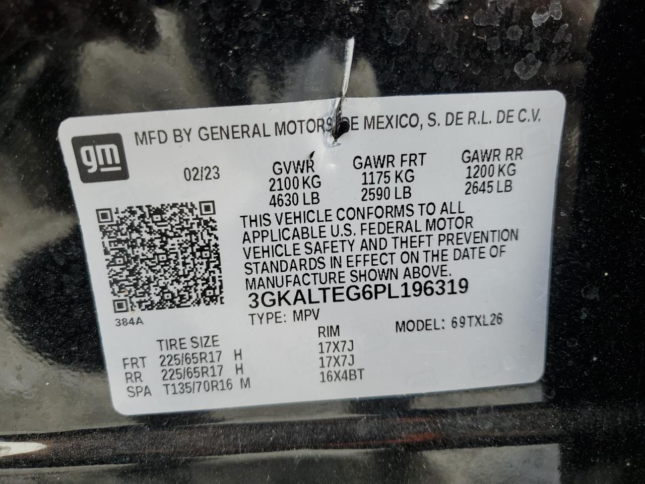 3GKALTEG6PL196319 2023 GMC Terrain Sle