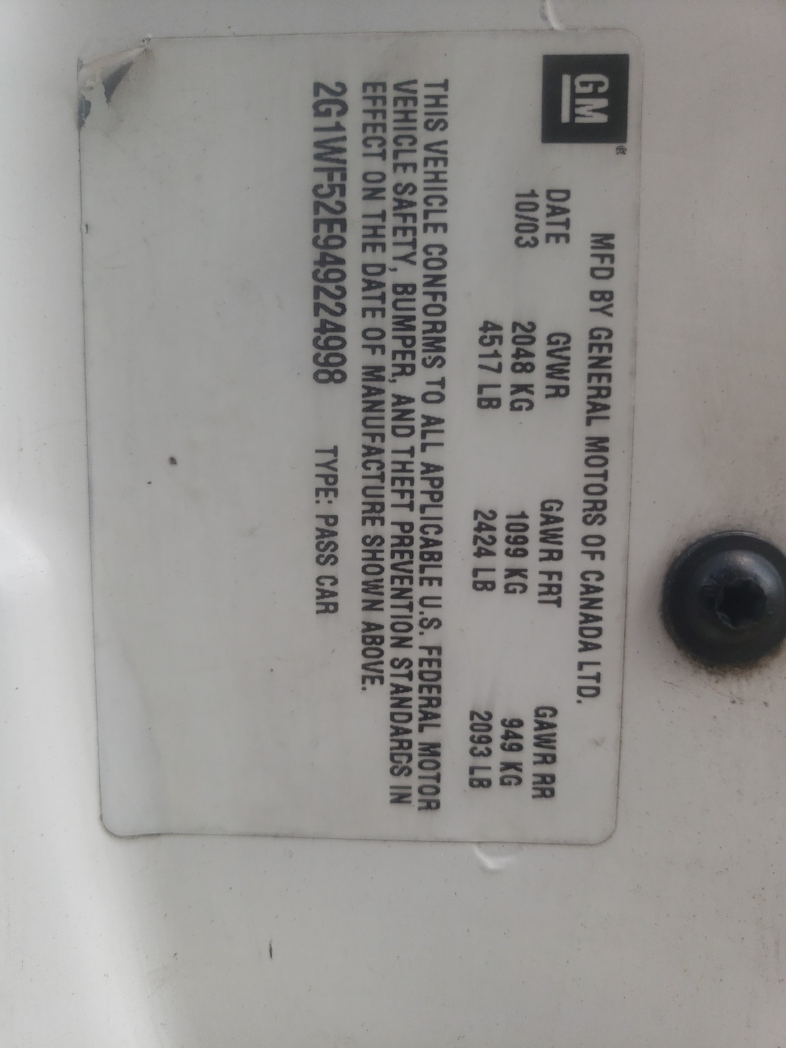 2G1WF52E949224998 2004 Chevrolet Impala