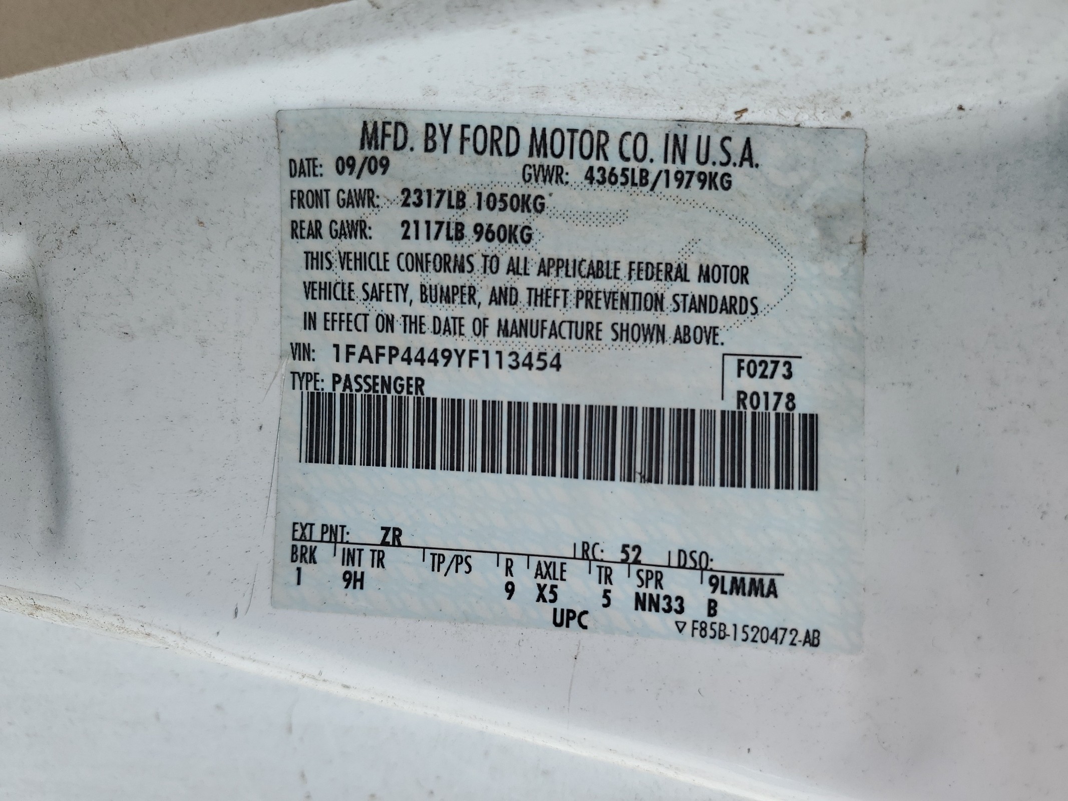 1FAFP4449YF113454 2000 Ford Mustang