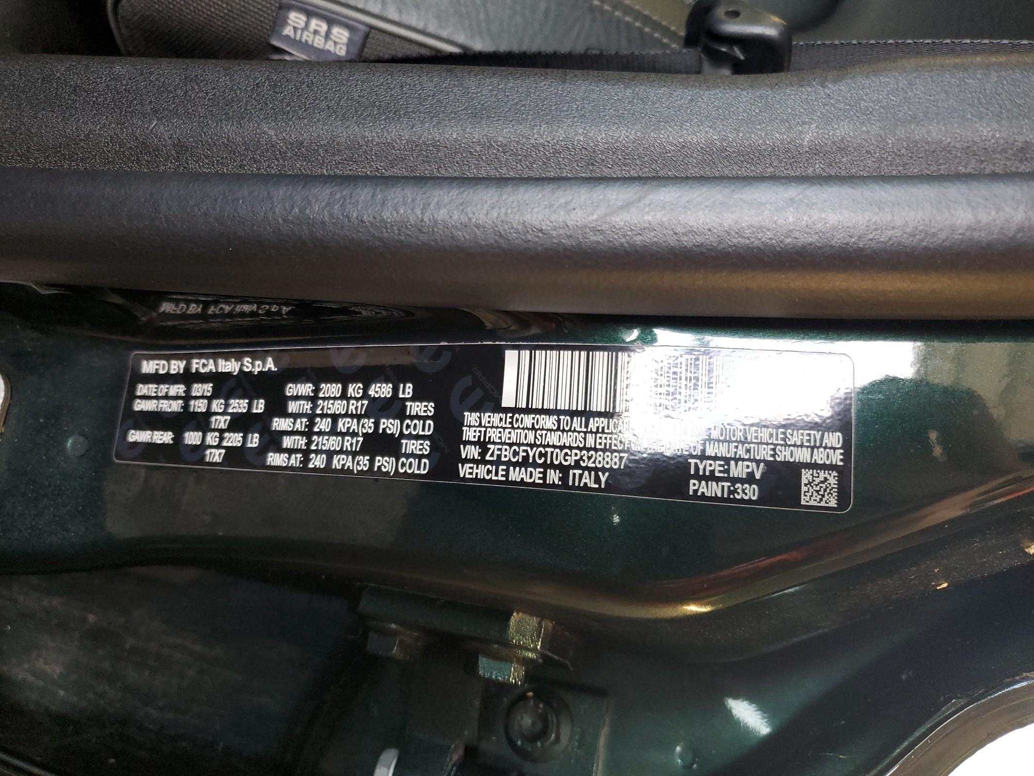 ZFBCFYCT0GP328887 2016 Fiat 500X Trekking