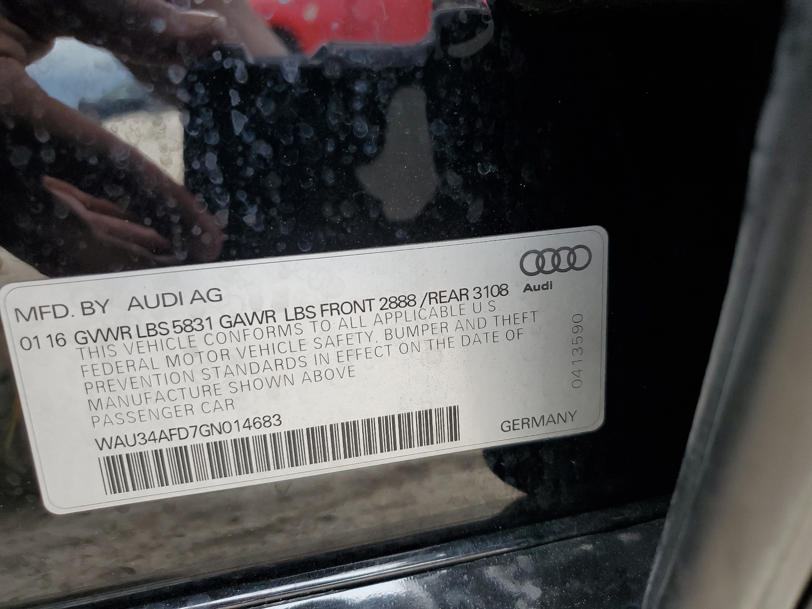 WAU34AFD7GN014683 2016 Audi A8 L Quattro