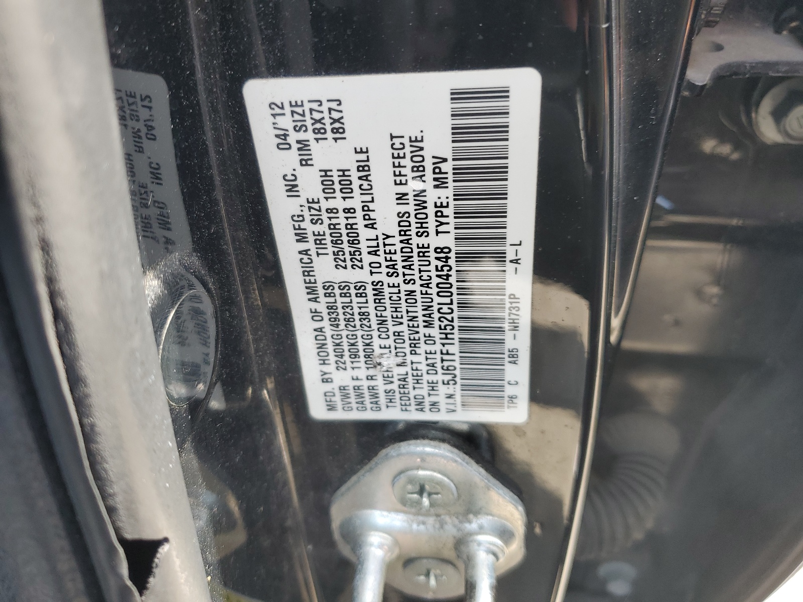 5J6TF1H52CL004548 2012 Honda Crosstour Exl