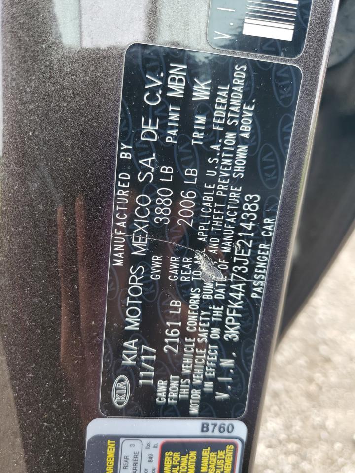 2018 Kia Forte Lx VIN: 3KPFK4A73JE214383 Lot: 66712354