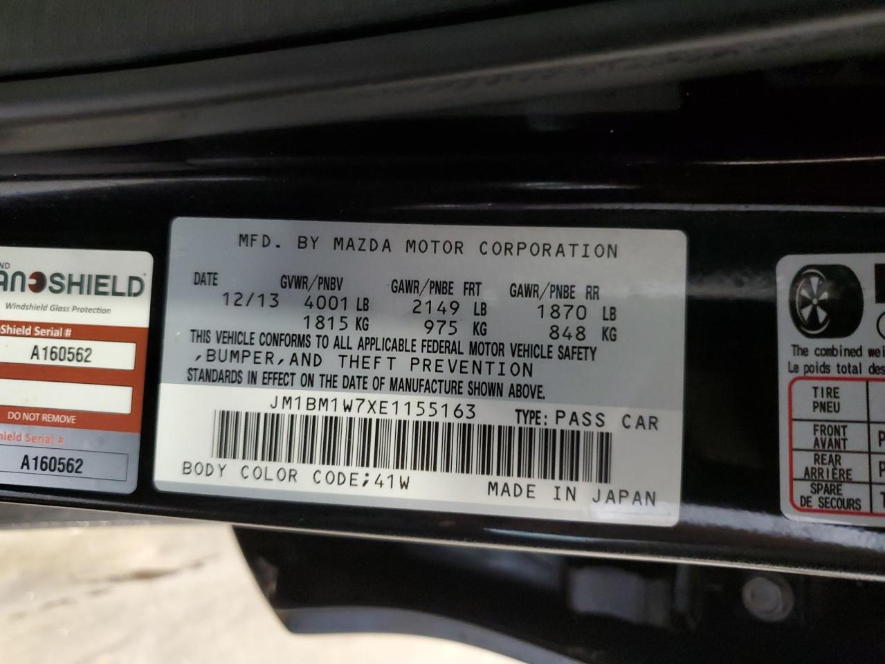 JM1BM1W7XE1155163 2014 Mazda 3 Grand Touring