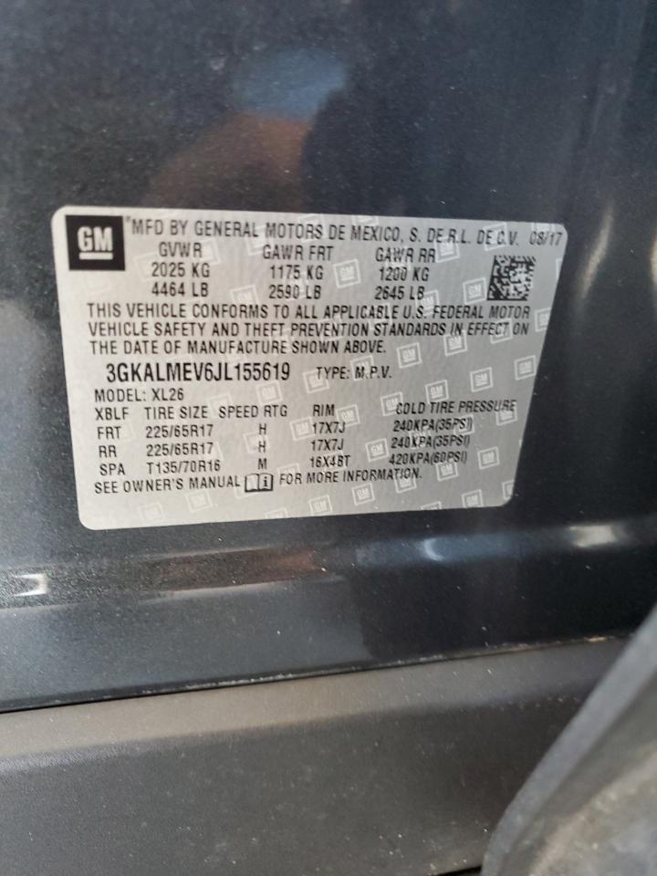 2018 GMC Terrain Sle VIN: 3GKALMEV6JL155619 Lot: 65755584