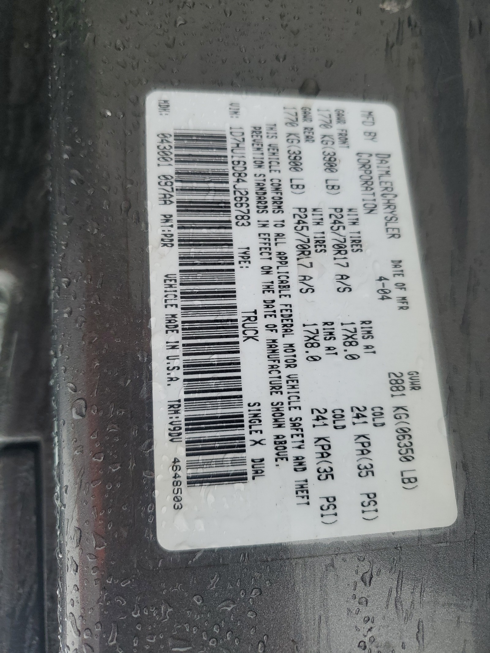 1D7HU16D84J266783 2004 Dodge Ram 1500 St
