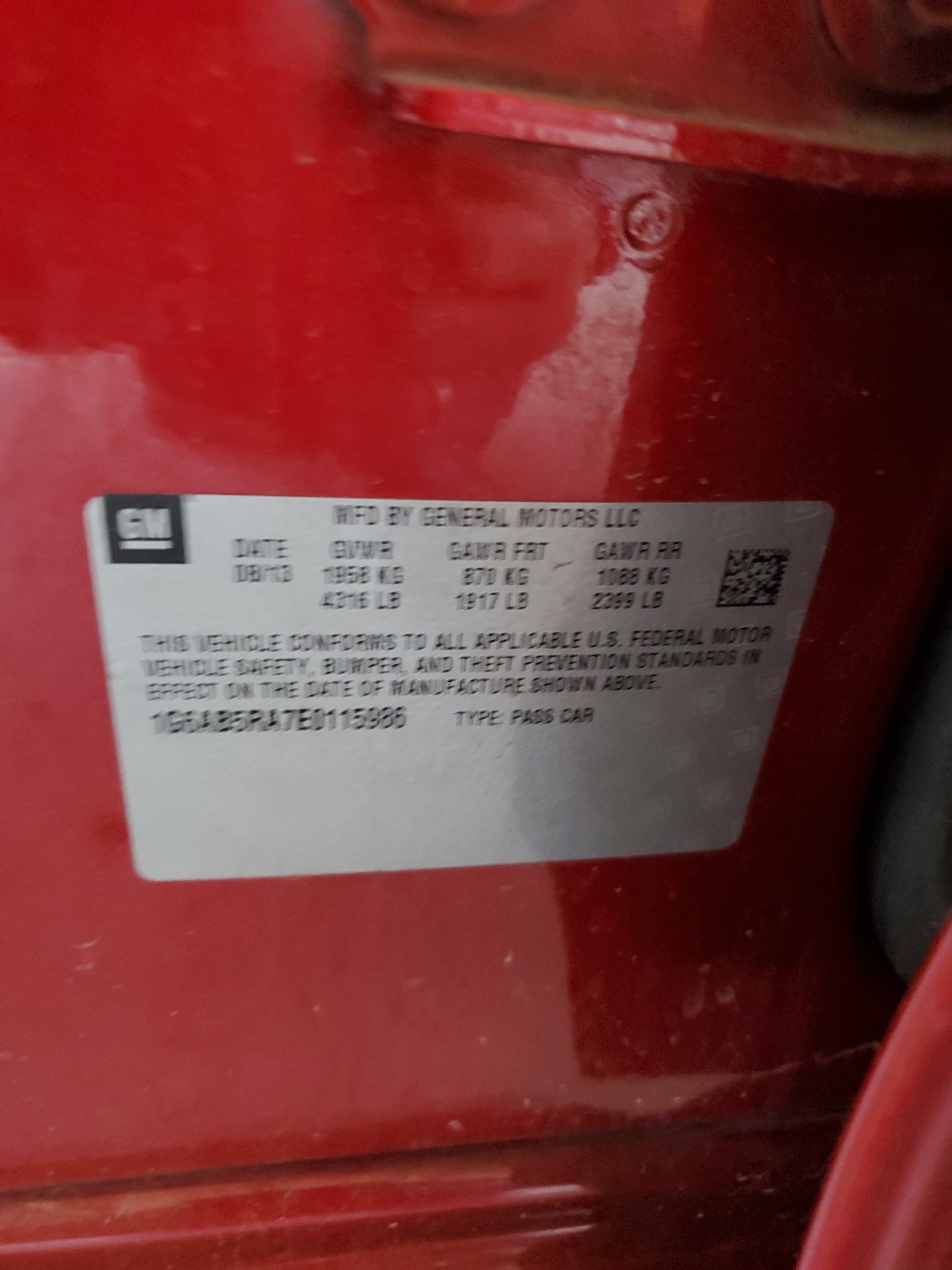 1G6AB5RA7E0115986 2014 Cadillac Ats Luxury