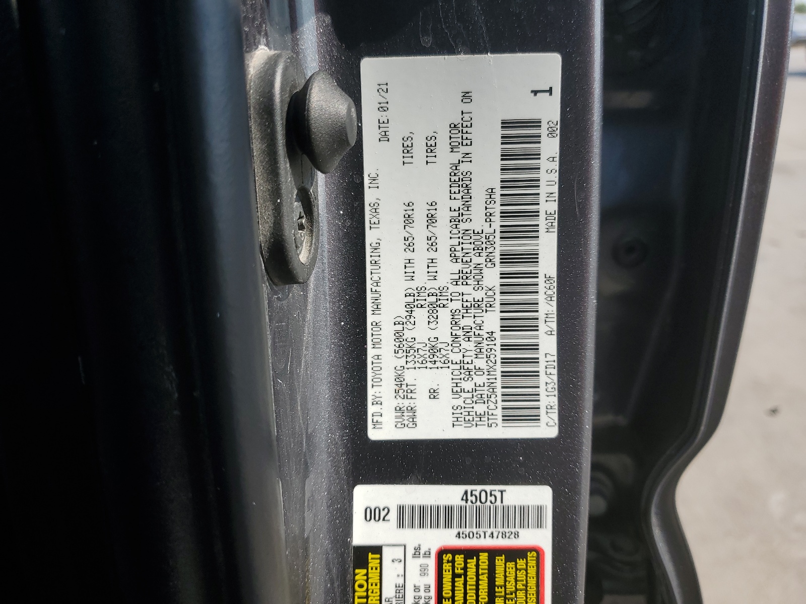 5TFCZ5AN1MX259104 2021 Toyota Tacoma Double Cab