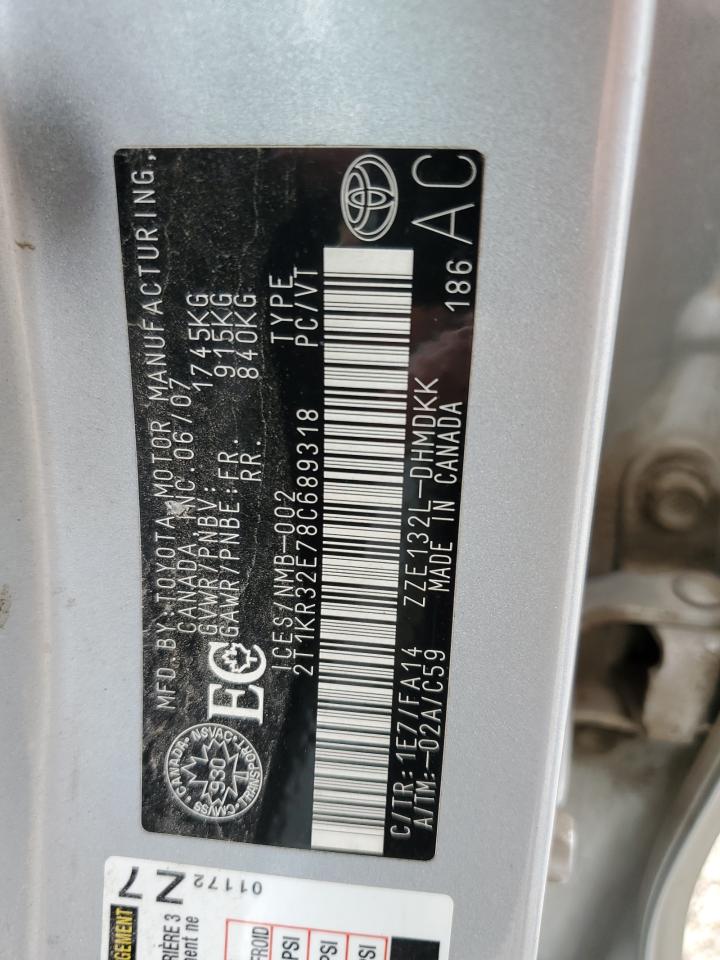 2T1KR32E78C689318 2008 Toyota Corolla Matrix Xr