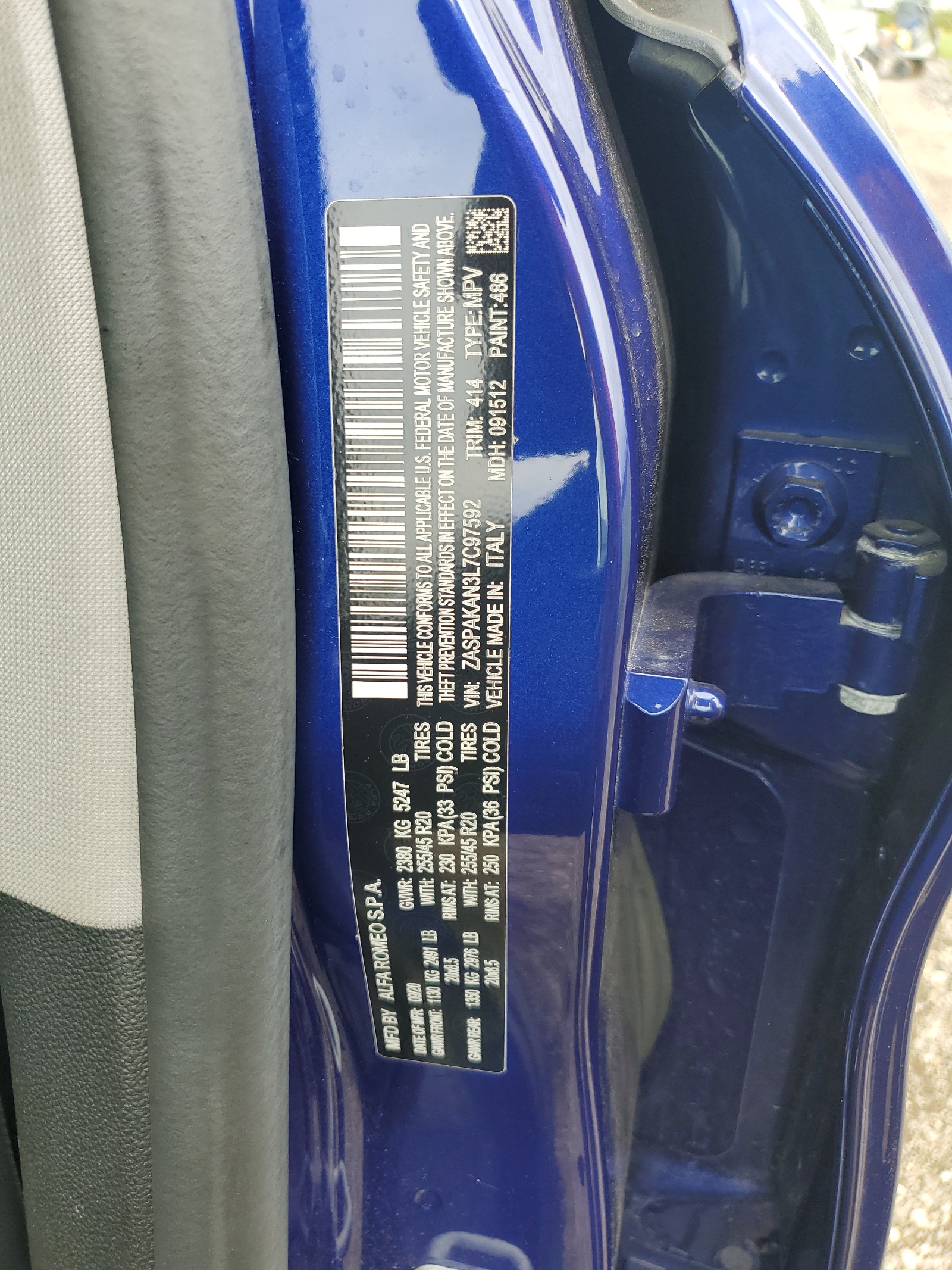 ZASPAKAN3L7C97592 2020 Alfa Romeo Stelvio