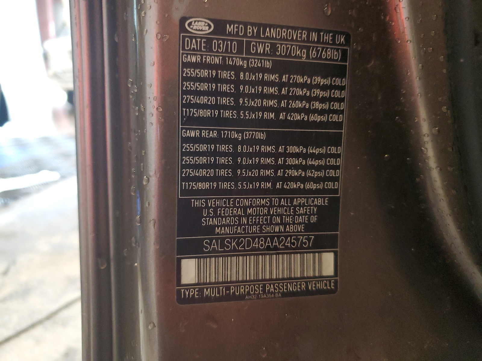 SALSK2D48AA245757 2010 Land Rover Range Rover Sport Lux