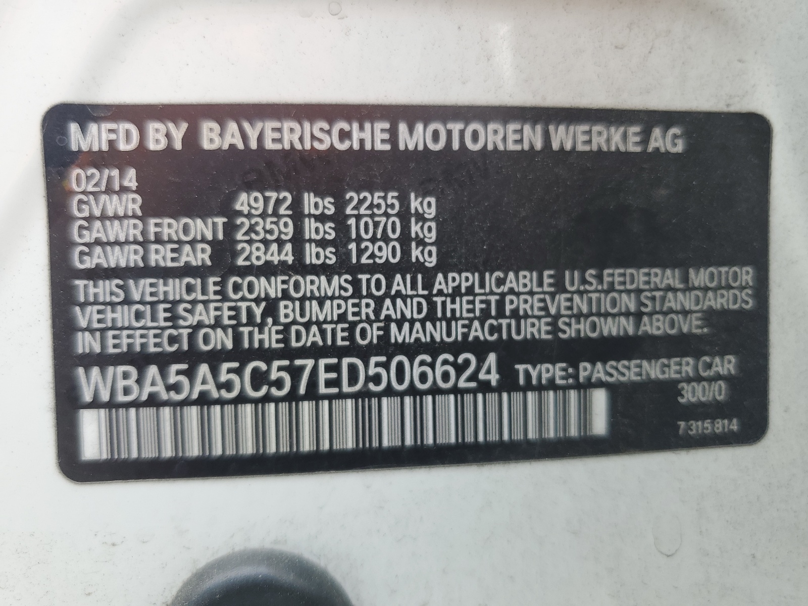 WBA5A5C57ED506624 2014 BMW 528 I