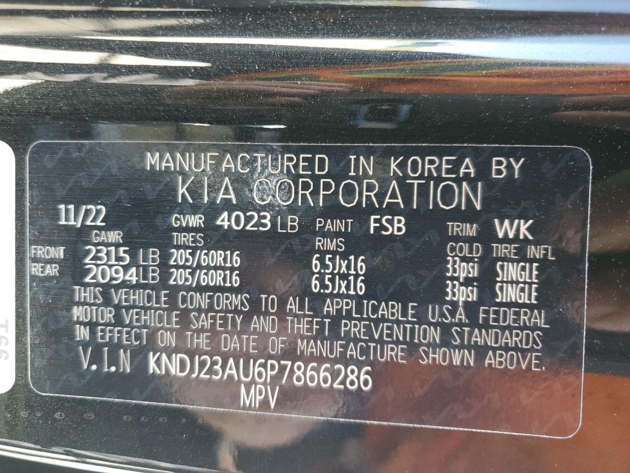 KNDJ23AU6P7866286 2023 Kia Soul Lx