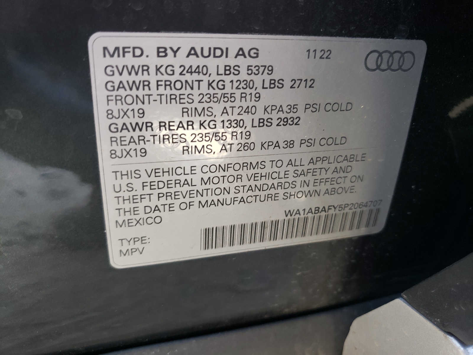 WA1ABAFY5P2064707 2023 Audi Q5 Premium 40