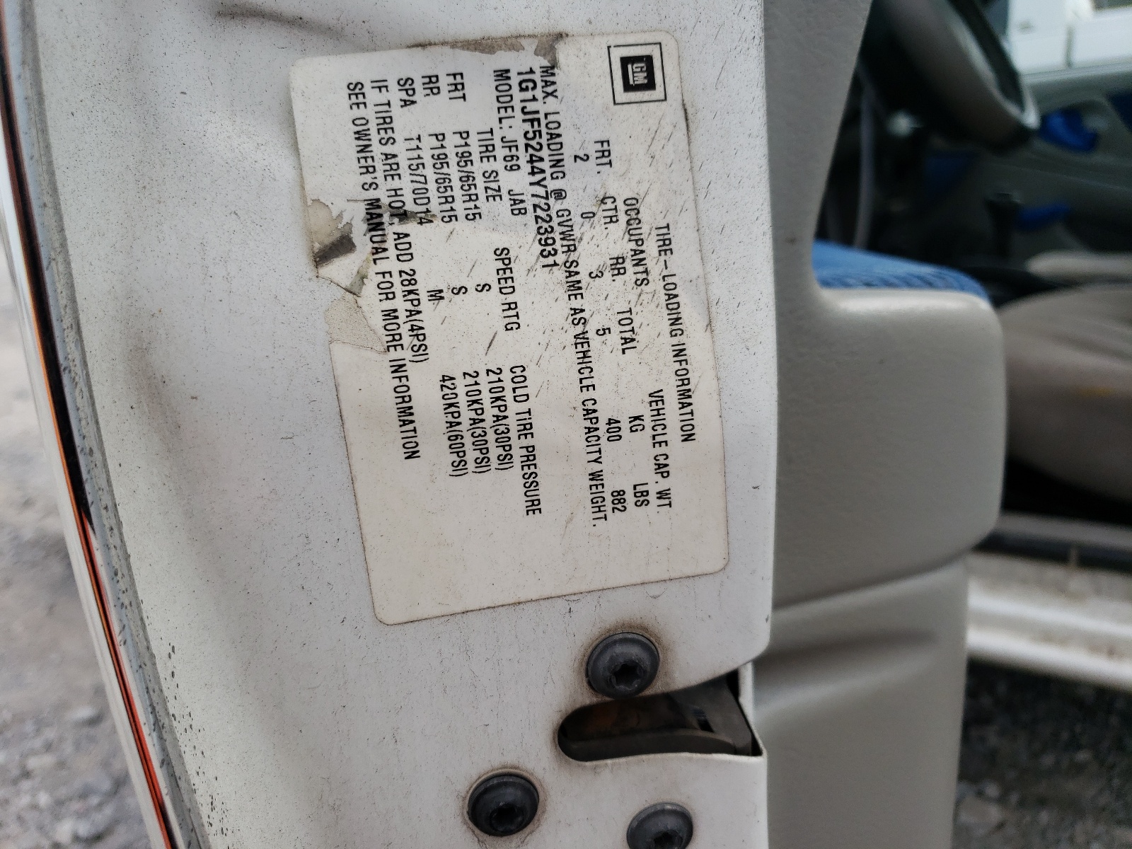 1G1JF5244Y7223931 2000 Chevrolet Cavalier Ls