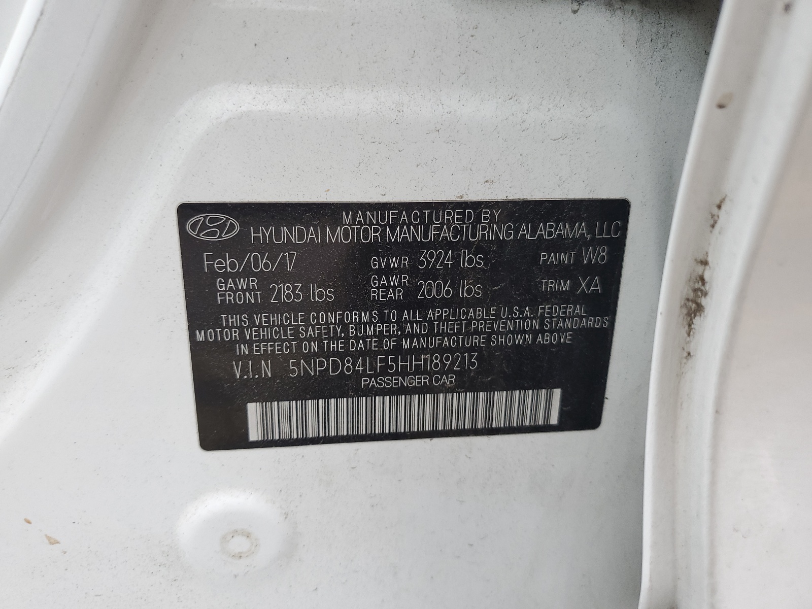 5NPD84LF5HH189213 2017 Hyundai Elantra Se