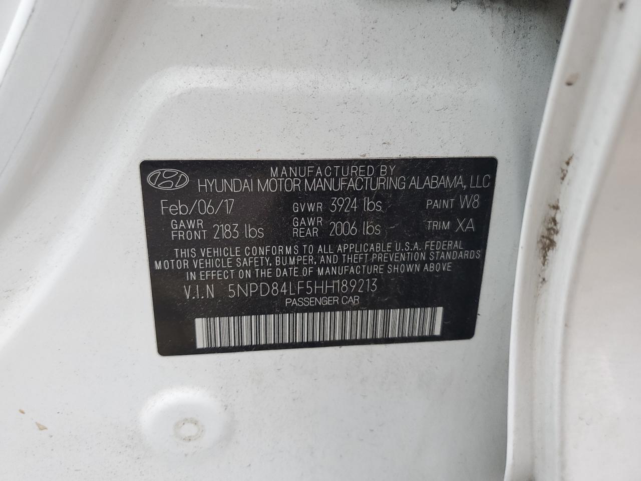 2017 Hyundai Elantra Se VIN: 5NPD84LF5HH189213 Lot: 66068614