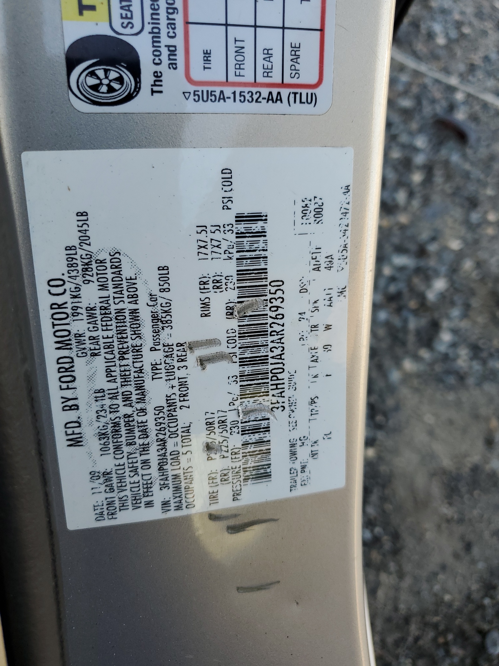 3FAHP0JA3AR269350 2010 Ford Fusion Sel