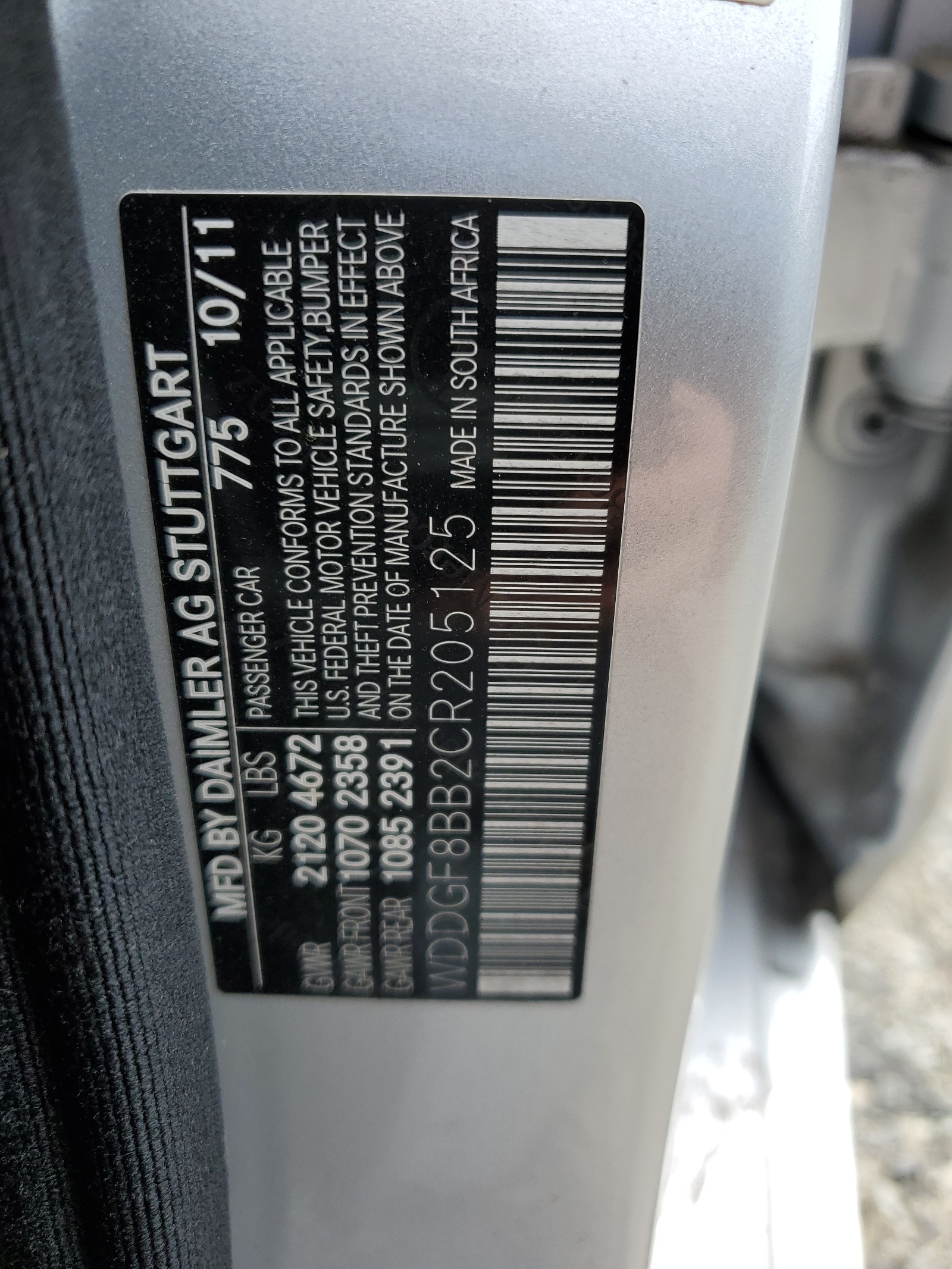 WDDGF8BB2CR205125 2012 Mercedes-Benz C 300 4Matic