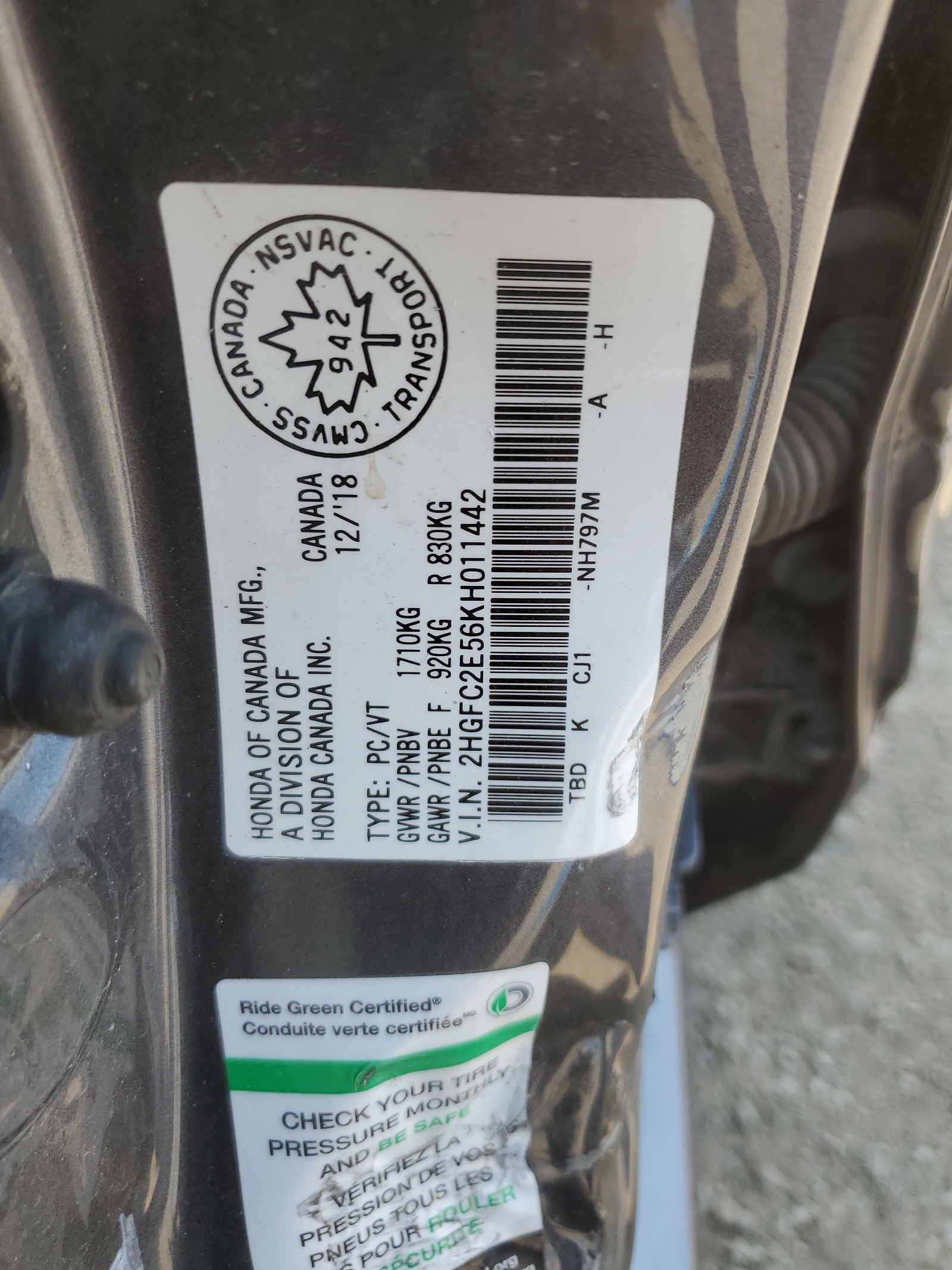 2HGFC2E56KH011442 2019 Honda Civic Lx