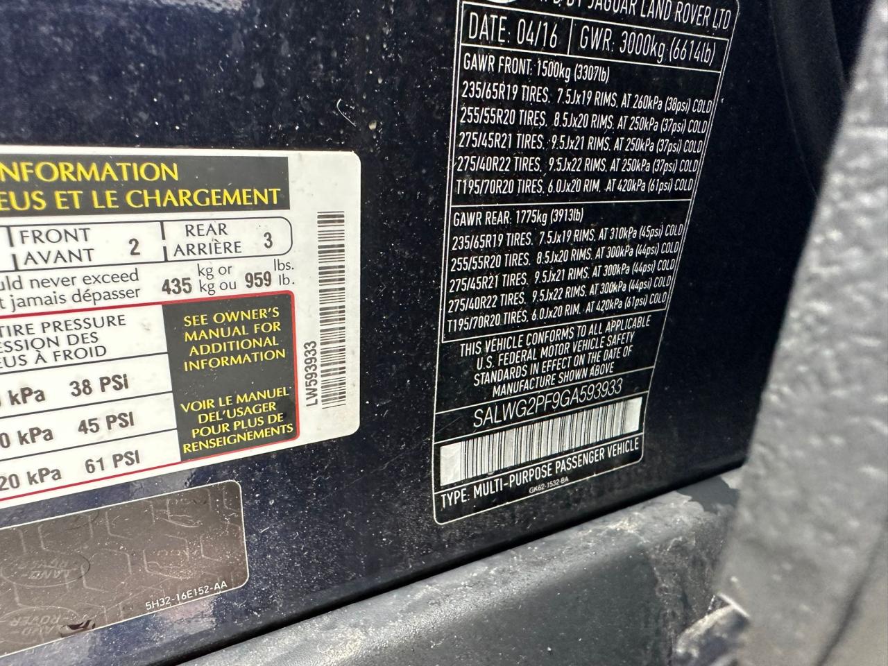 2016 Land Rover Range Rover Sport Se VIN: SALWG2PF9GA593933 Lot: 68025254