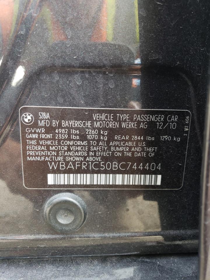 2011 BMW 528 I VIN: WBAFR1C50BC744404 Lot: 66108774