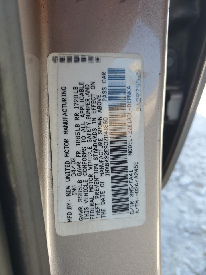 2003 Toyota Corolla Ce VIN: 1NXBR32E93Z041860 Lot: 68065604