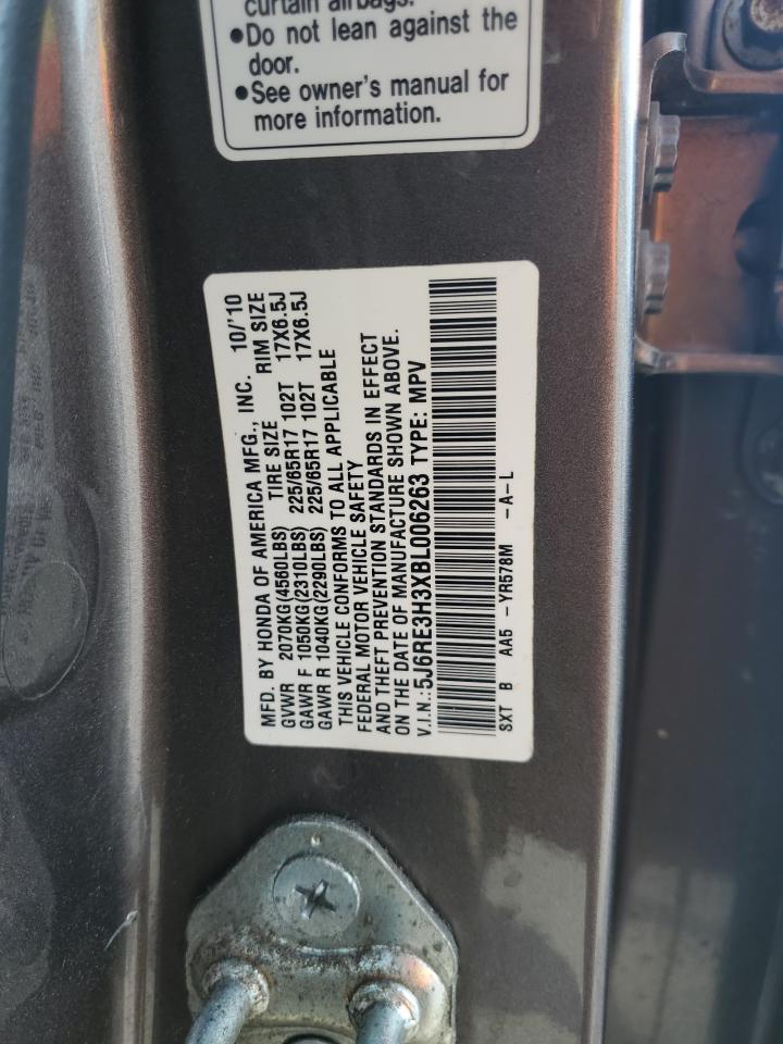 2011 Honda Cr-V Lx VIN: 5J6RE3H3XBL006263 Lot: 68323954