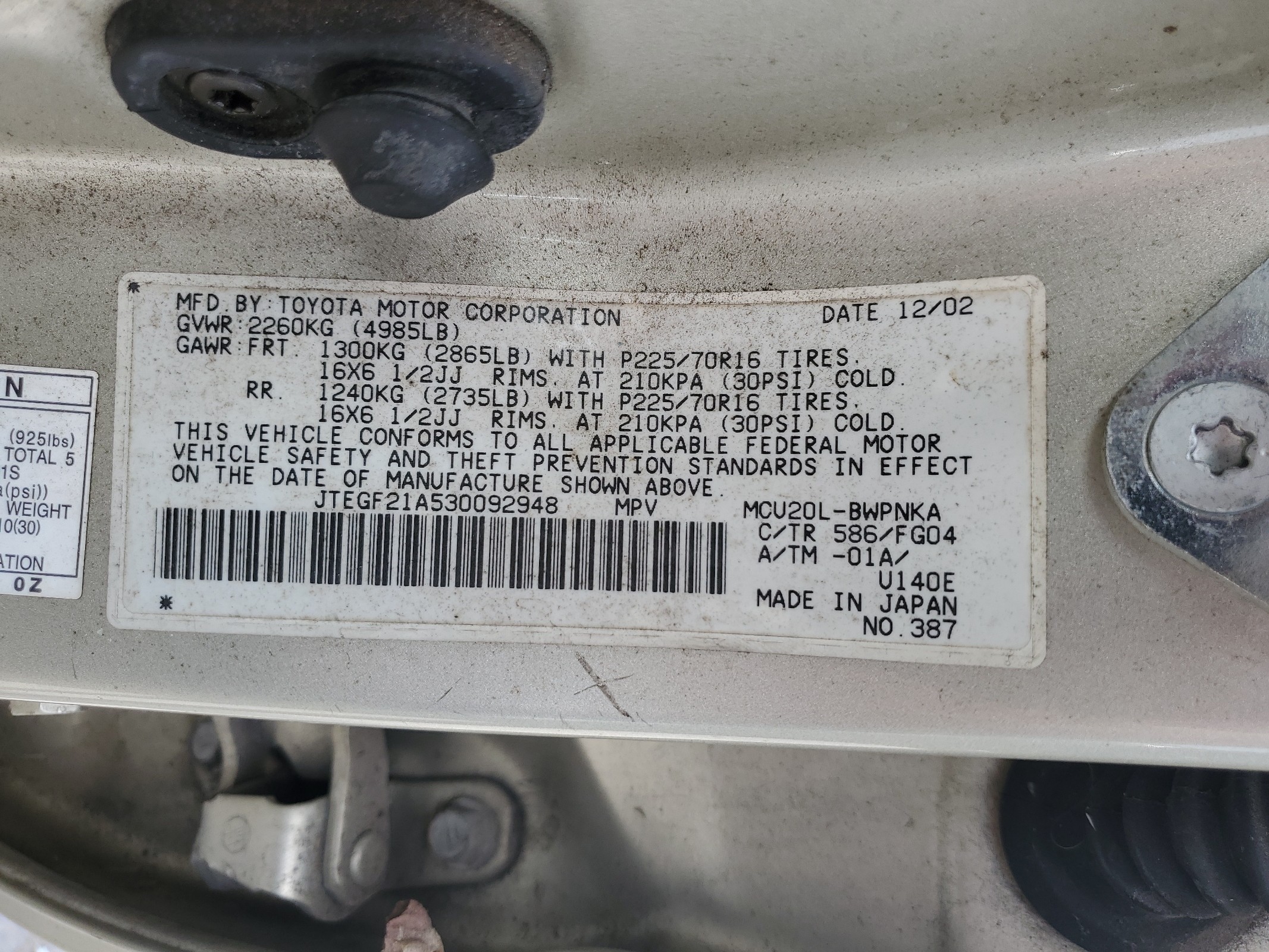 JTEGF21A530092948 2003 Toyota Highlander Limited