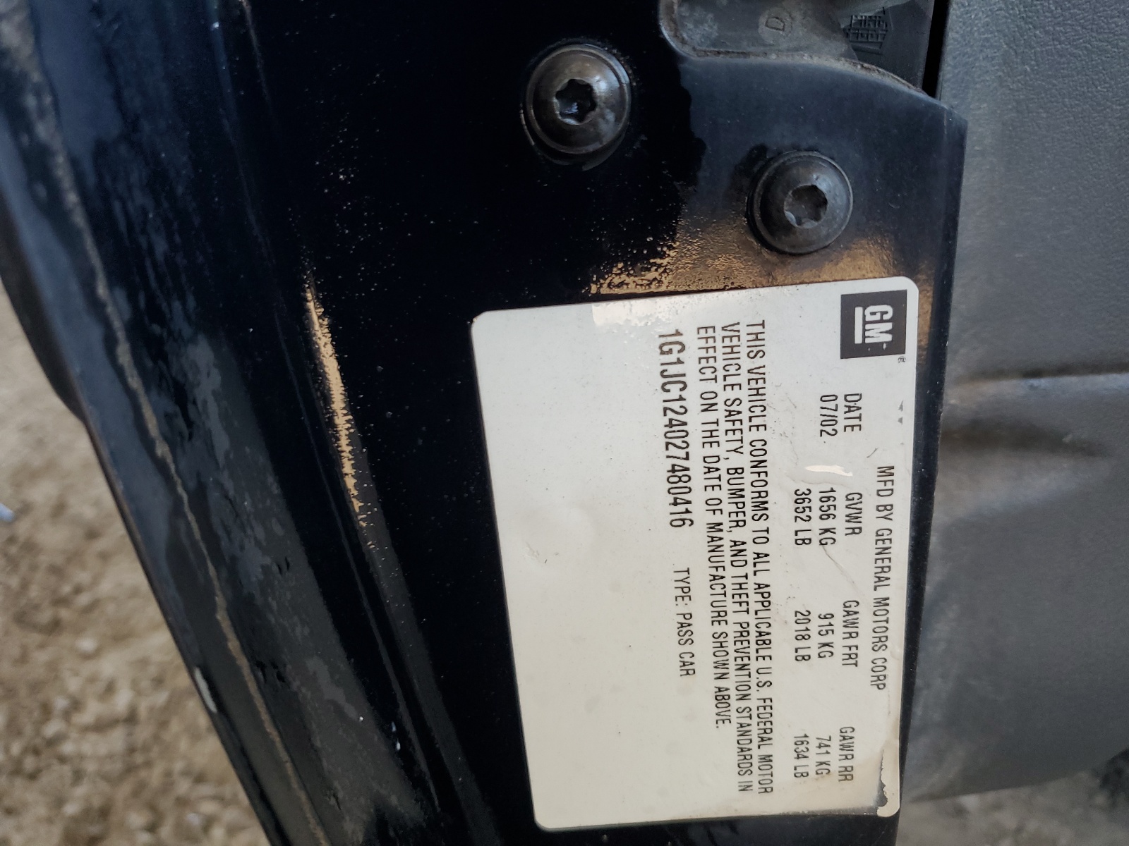 1G1JC124027480416 2002 Chevrolet Cavalier