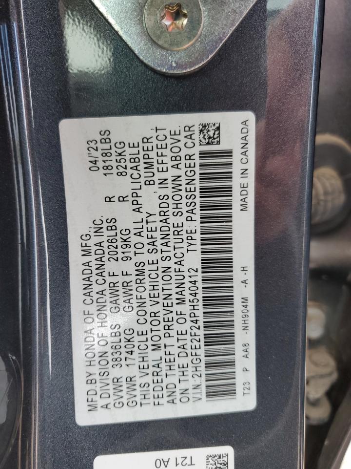 2HGFE2F24PH540412 2023 Honda Civic Lx