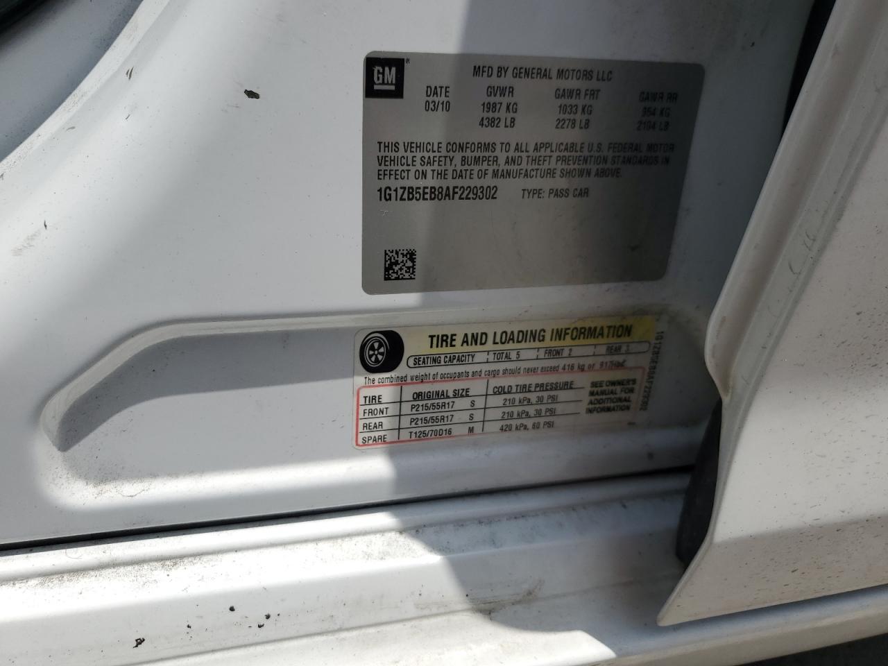 2010 Chevrolet Malibu Ls VIN: 1G1ZB5EB8AF229302 Lot: 64270024