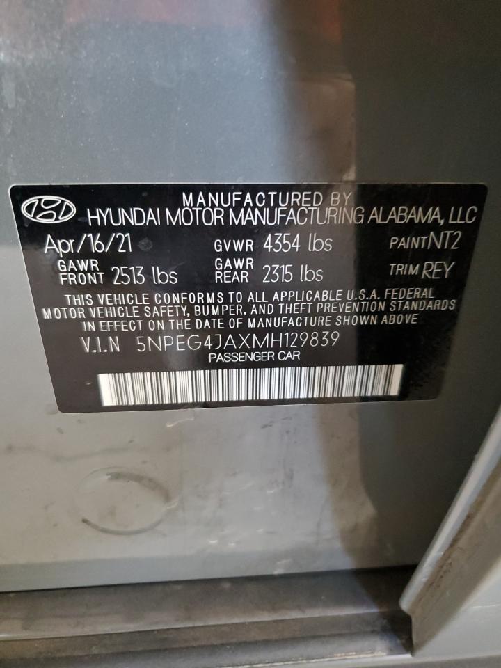 2021 Hyundai Sonata Se VIN: 5NPEG4JAXMH129839 Lot: 66412414