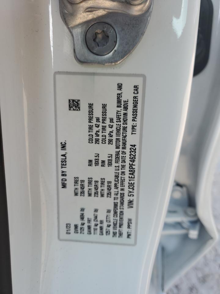 5YJ3E1EA8PF462324 2023 TESLA MODEL 3 - Image 12