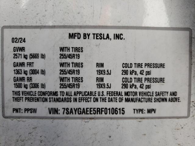 7SAYGAEE5RF010615 Tesla Model Y  13