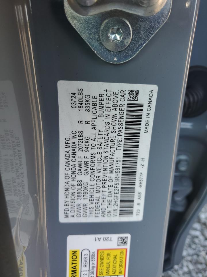 2HGFE2F53RH561751 2024 Honda Civic Sport
