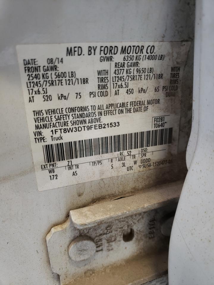2015 Ford F350 Super Duty VIN: 1FT8W3DT9FEB21533 Lot: 59302194