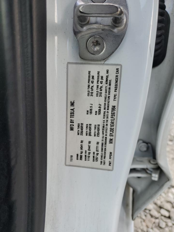 5YJ3E1EA1LF597994 2020 Tesla Model 3