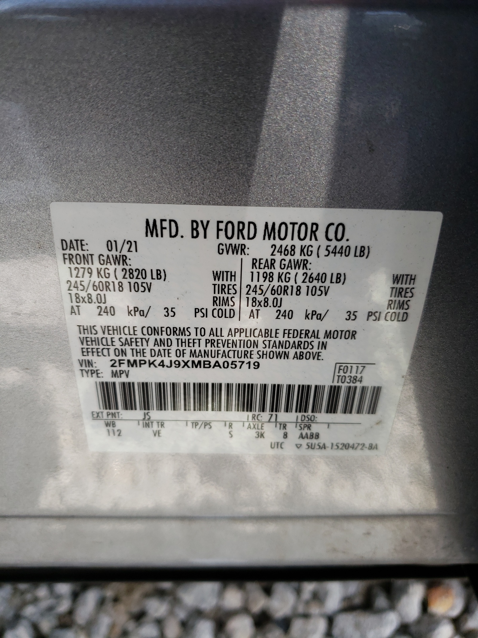 2FMPK4J9XMBA05719 2021 Ford Edge Sel