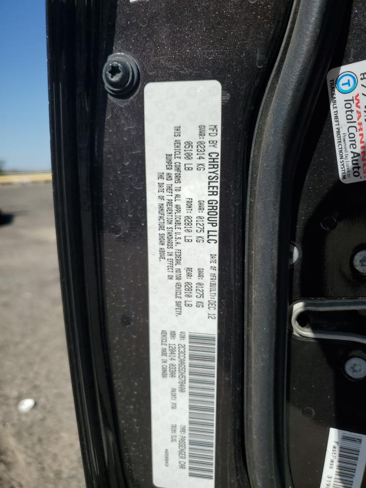 2013 Chrysler 300 VIN: 2C3CCAAG5DH578400 Lot: 65537304