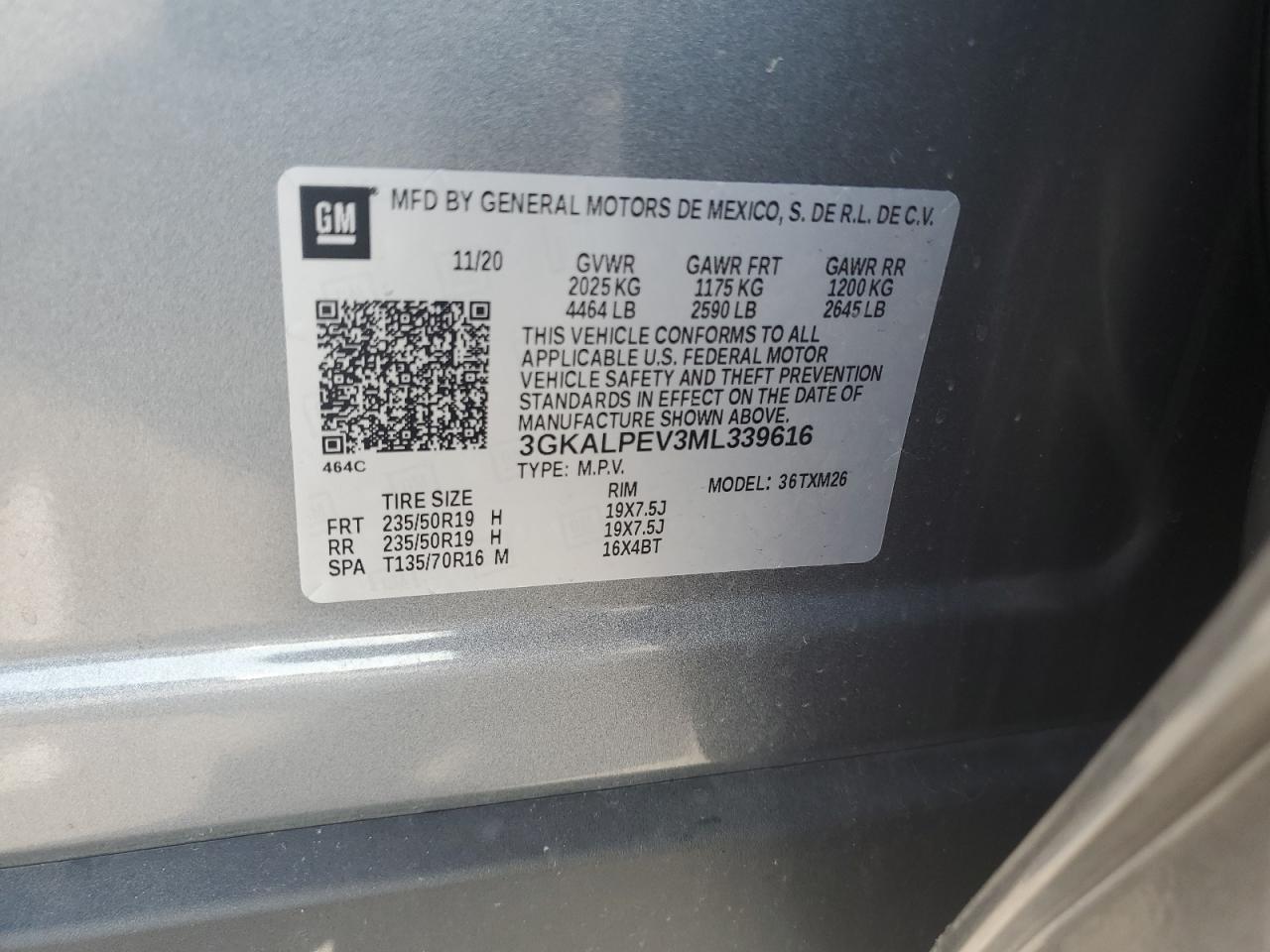 3GKALPEV3ML339616 2021 GMC Terrain Slt